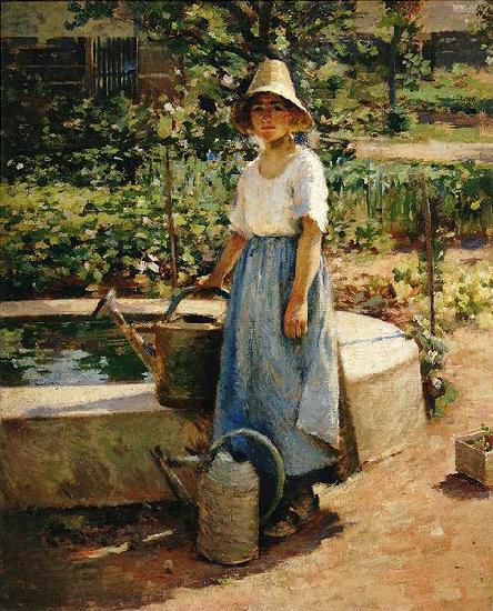 Theodore Robinson At the Fountain oil painting picture